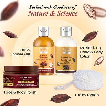Bryan & Candy Cocoa Shea Body Care Heart Collection, Gift Set for Women and Men , Vegan,Cruelty Free